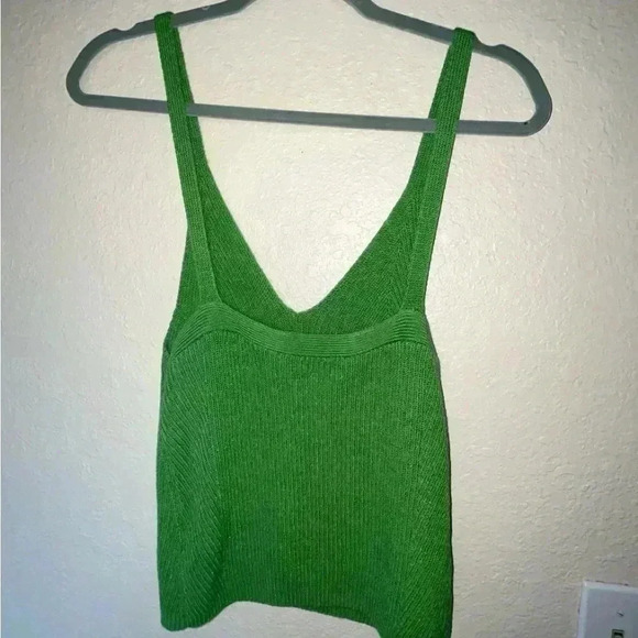 Maeve by Anthropologie “Everyday Maryanne” Bright Green Sweater Tank Top  SIZE M - Picture 6 of 10